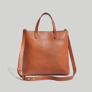 MADEWELL Zip Top Transport Tote Crossbody in English Saddle
